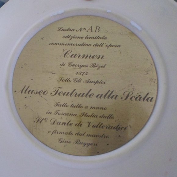Carmen Opera By Composer Georges Bizet 3-D Wall Plaque / Plate - Picture 2 of 3